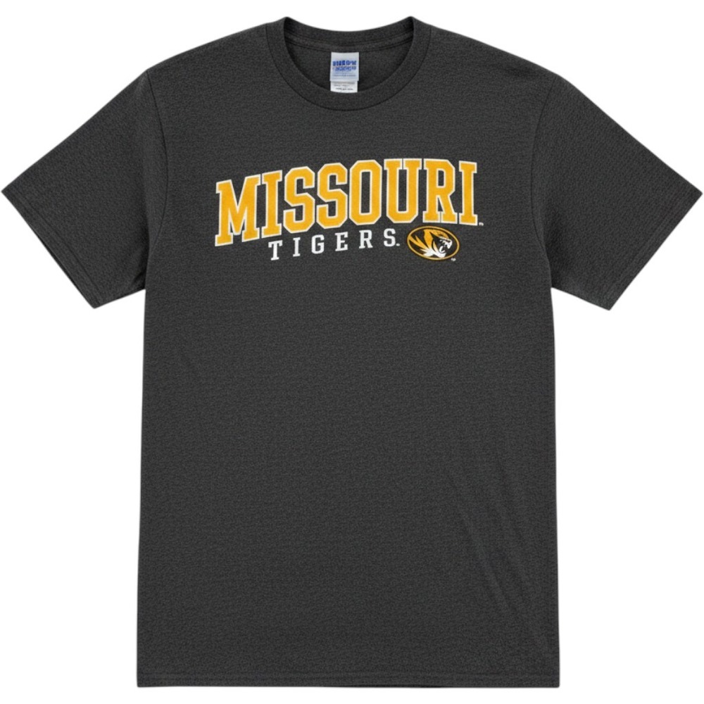 Missouri Tigers Mens Medium Charcoal Grey Graphic Tee Shirt NCAA NEW